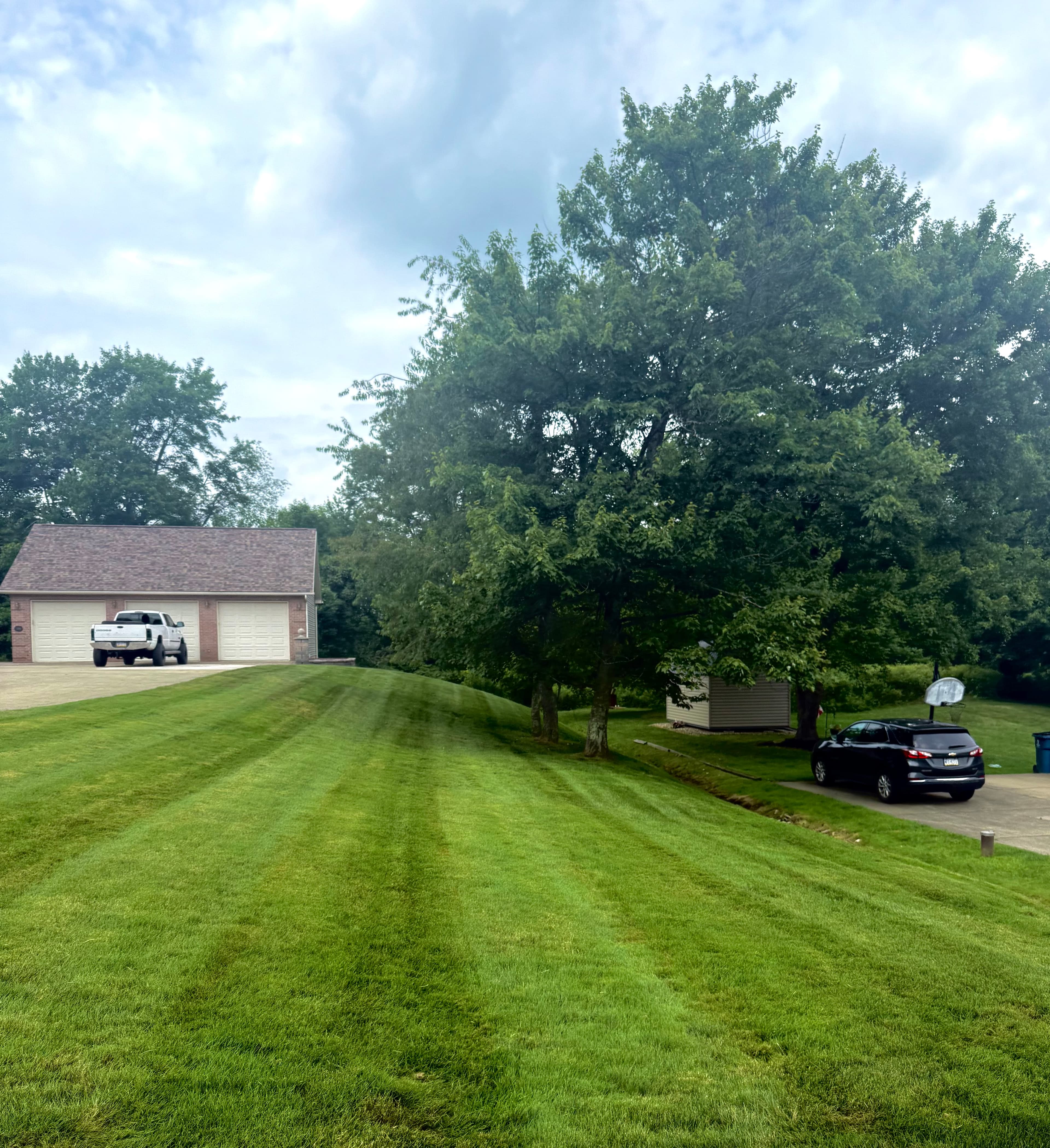 Freshly maintained property with clean mulch beds